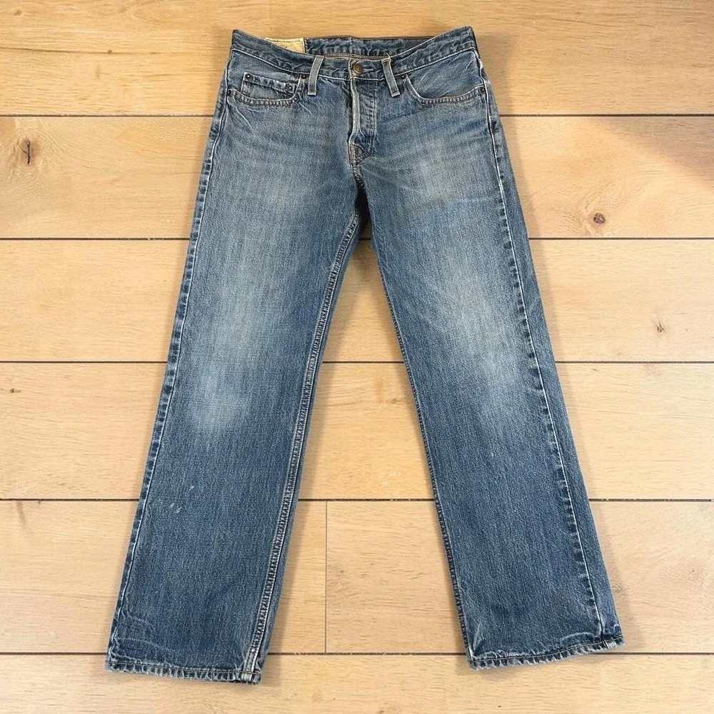 Hollister Jeans Mens 32x30 (32x28.5) Blue Medium Wash Straight Button Fly Cotton